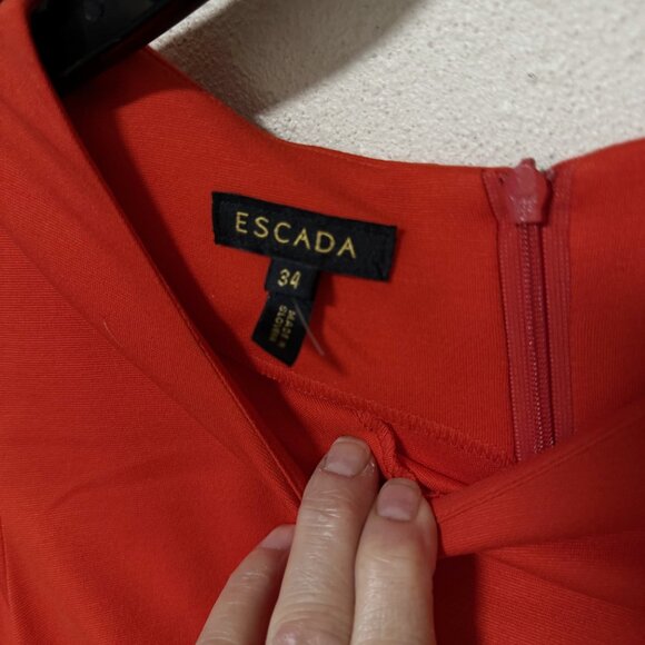 Orange sarong style dress by Escada, size 34 (4) - Picture 3 of 10
